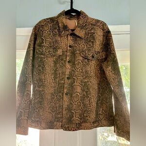 Free People Large  Snake Trucker Jacket